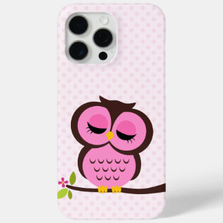 15 Pro Max Funda de Lechuza Rosa Cute para el iPhone 5