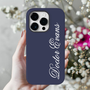 Funda Para iPhone 14 Pro De Case-Mate Funda de teléfono azul personalizada para médico, 