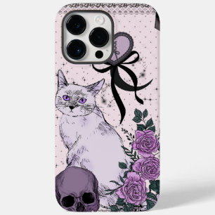 Funda Para iPhone 14 Pro Max De Case-Mate Funda de teléfono para gato coquette gótico – Rosa