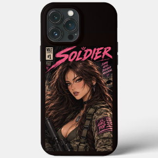 iPhone 13 Pro Max Funda de teléfono para soldado de pop femenino