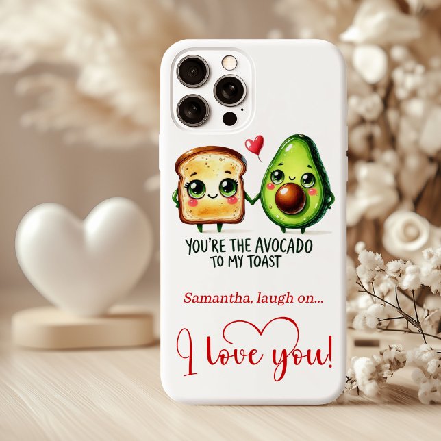 Funda De Case-Mate Para iPhone Funda de teléfono personalizada para San Valentín  (Custom Name Valentine Phone Case with Funny Food)