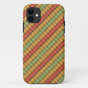 Funda Para iPhone 11 Funda del iPhone verde rojo de plumas tribales de