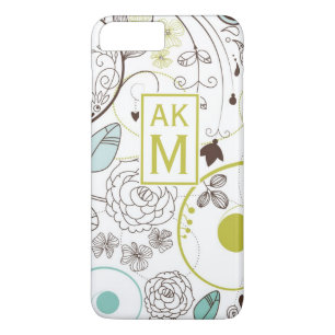Funda del modelo floral de Whimsy Monograma para i