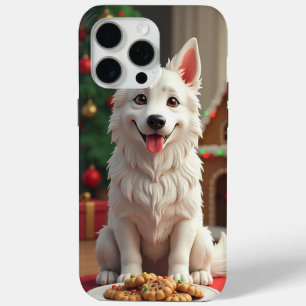 iPhone 15 Pro Max Funda diaria para vacaciones de Navidad para perro