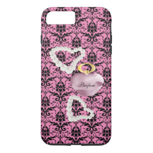 Funda duro Parfum & Pearls Damask Rosa para iPhone