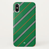 Funda ejecutivo iPhone X Green Striped Monogramado