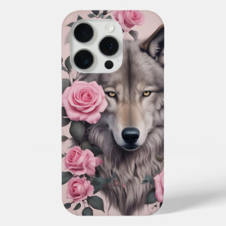 Funda elegante Wolf y Rosa para iPhone 15 Pro