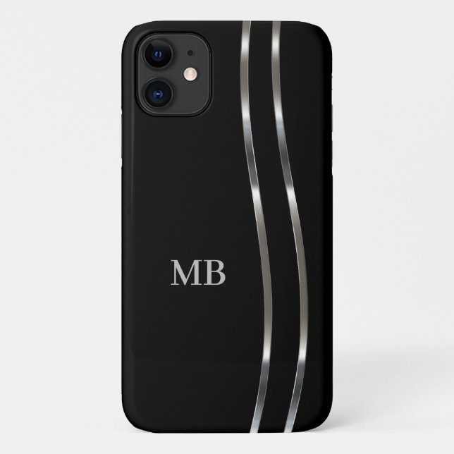 Funda De Case-Mate Para iPhone Funda elegante y moderna para hombre con monograma (Reverso)