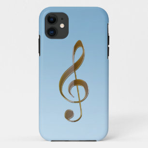 Funda Para iPhone 11 Funda Gold Treble Clef iPhone 5 de amante de la mú