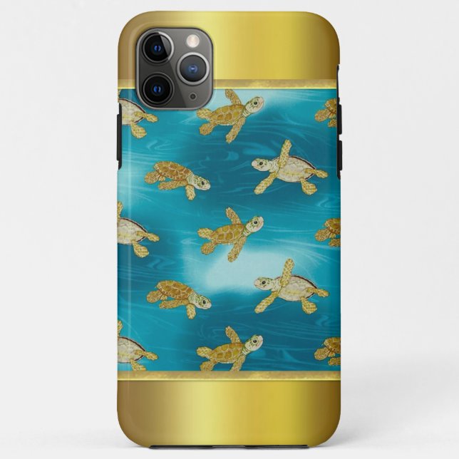 Funda De Case-Mate Para iPhone Funda Gold Turtles iPhone 11 Pro (Reverso)