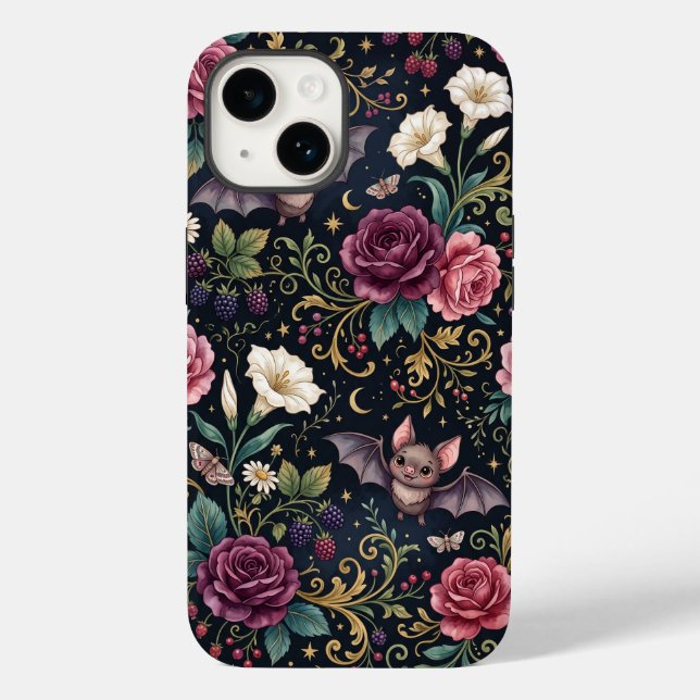 Funda De Case-Mate Para iPhone Funda gótica para iPhone 15 con murciélagos voland (Reverso )