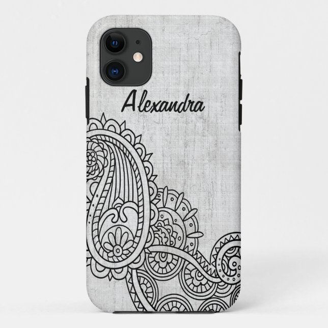Funda De Case-Mate Para iPhone Funda Gray Mehndi Motif BT iPhone 5 (Reverso)