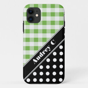 Funda Green Gingham Black Polka Dot iPhone 5