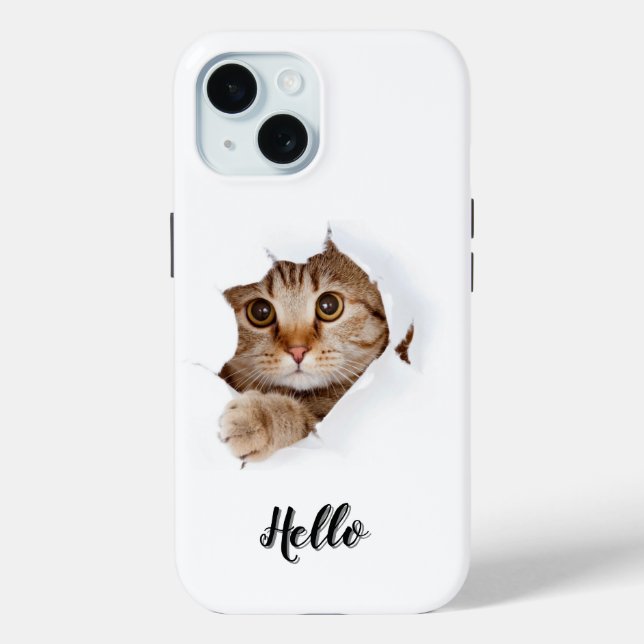 Funda De Case-Mate Para iPhone FUNDA IPhone 15 con lindo gatito (Reverso )