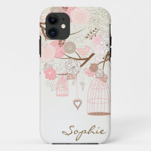 Funda Para iPhone 11 Funda iPhone 5 Personalizado Pink Vintage Floral B