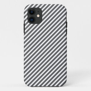 Funda Para iPhone 11 Funda iPhone 5 rayado gris y blanco