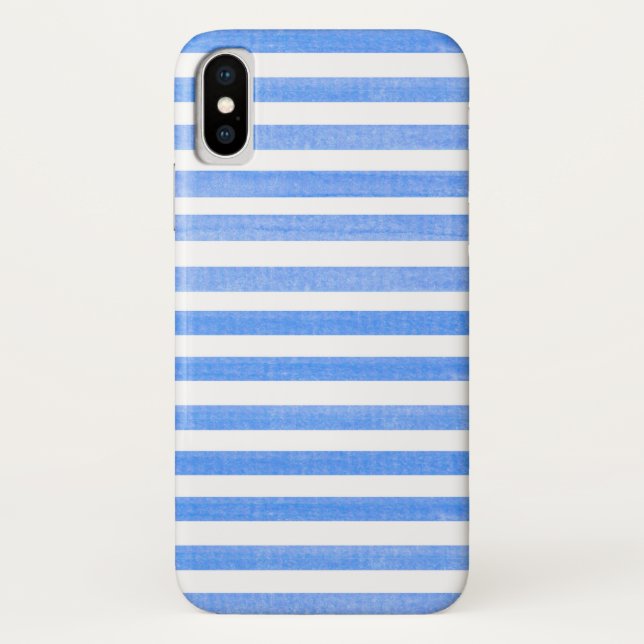 Funda De Case-Mate Para iPhone Funda iPhone X de banda azul y blanca (Reverso)