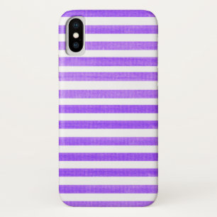 Funda Para iPhone X Funda iPhone X de banda morada y blanca