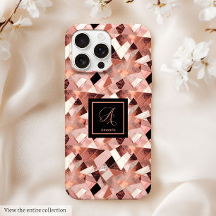 Pro Max Funda Lux para iPhone 15 Rosa Dorado y Negro Perso