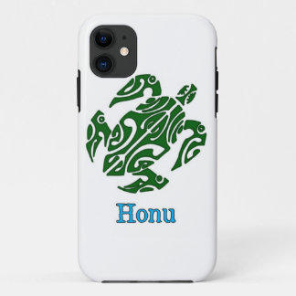 Funda Para iPhone 11 Funda-M de la tortuga verde tribal hawaiana en pel