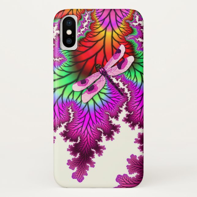 Funda De Case-Mate Para iPhone Funda Magenta Dragonfly para iPhone X (Reverso)