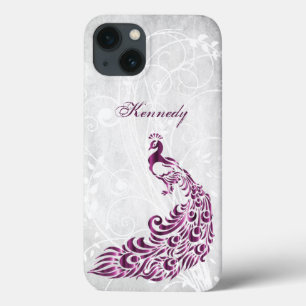 13 Funda Magenta Peacock Personalizado para iPhone X