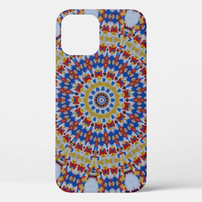 Funda De Case-Mate Para iPhone Funda Mandala amarillo azul Case-Mate para iPhone (Reverso )