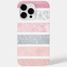 Funda Marbal y purpurina Rosa iPhone 14 Pro Max