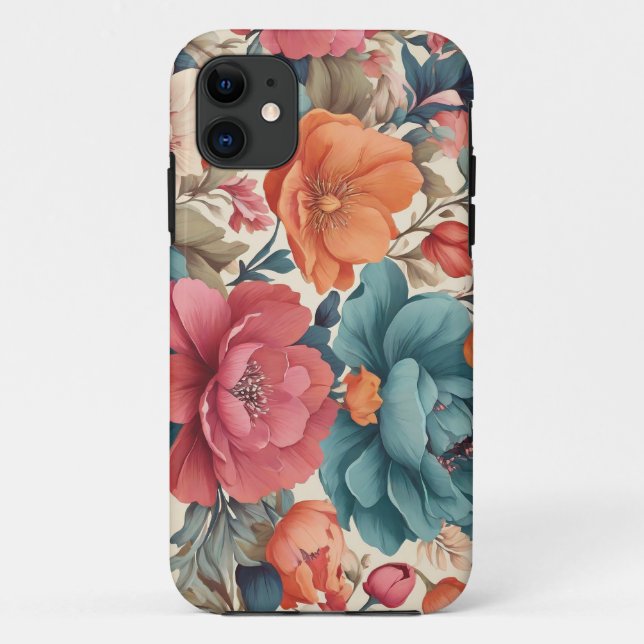 Funda De Case-Mate Para iPhone Funda-mate, Apple iPhone 11, patrón Florals (Reverso)