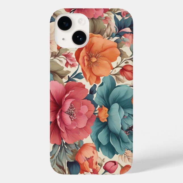 Funda De Case-Mate Para iPhone Funda-mate, Apple iPhone 14, patrón Florals (Reverso )