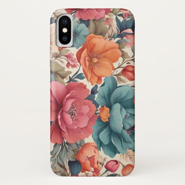 Funda De Case-Mate Para iPhone Funda-mate, Apple iPhone x, patrón Florals (Reverso)