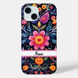Funda Para iPhone 15 Funda-Mate de Diseño de Flores Mexicanas