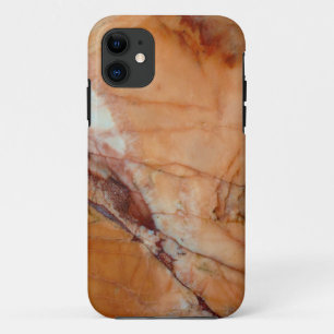 Funda Para iPhone 11 Funda-mate de mármol blanco y rojo naranja iPhon