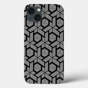 Funda Para iPhone 13 Funda-mate de patrón geométrico punteado en blanco