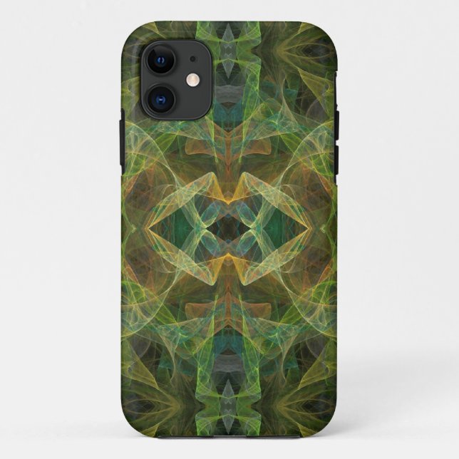 Funda De Case-Mate Para iPhone Funda-mate Green Fractal iPhone 5 apenas ahí (Reverso)
