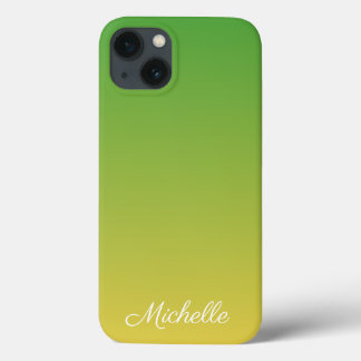 Funda Para iPhone 13 Funda-mate gris verde y amarillo personalizado iPh