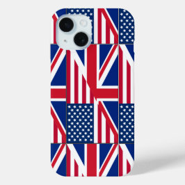 Funda Para iPhone 15 Funda-Mate iPh con doble bandera británica y estad