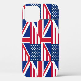 Funda Para iPhone 12 Funda-Mate iPh con doble bandera británica y estad