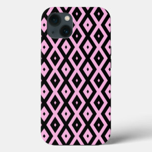 Funda Para iPhone 13 Funda-Mate iPho con un patrón de diamante rosa pál