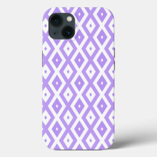 Funda Para iPhone 13 Funda-Mate iPhone con patrón de diamante morado y