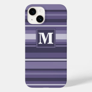 Funda Para iPhone 14 De Case-Mate Funda-Mate iPhone de bandas violetas monogramo hea