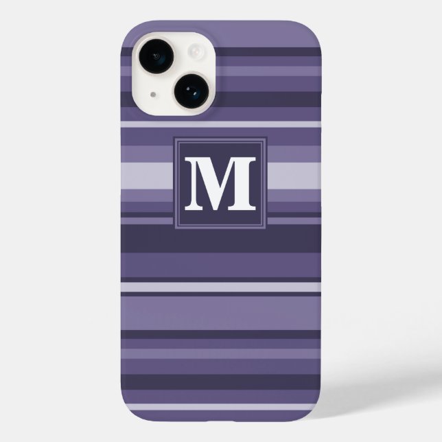 Funda De Case-Mate Para iPhone Funda-Mate iPhone de bandas violetas monogramo hea (Reverso )