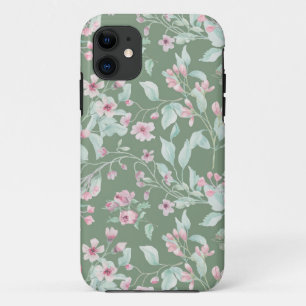 Funda Para iPhone 11 Funda-Mate iPhone de patrón floral rosa y rubor c