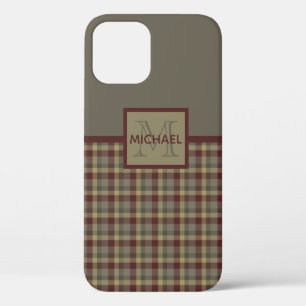 Funda Para iPhone 12 Funda-Mate Monogramado Monogramado De Marrón, Tan
