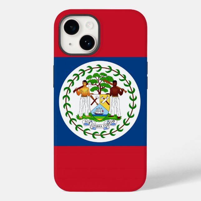Funda De Case-Mate Para iPhone Funda-mate Patriótico Apple 14, bandera de Belice (Reverso )
