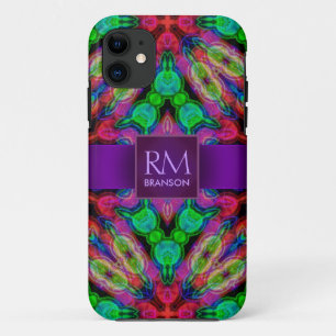 Funda Para iPhone 11 Funda-Mate™ psicodélico del monograma del batik