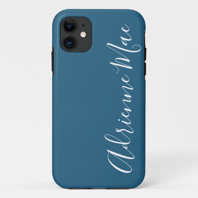 Funda De Case-Mate Para iPhone Funda-mate verde azul simplemente personalizado (Reverso)