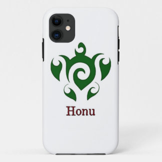 Funda Para iPhone 11 Funda-micrófono de tortuga marina tribal verde haw