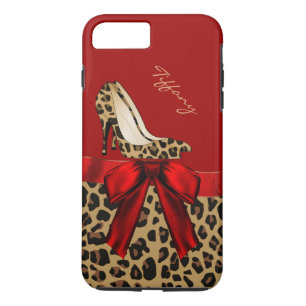 Funda Moda rojo y jaguar Print iPhone 7 Plus