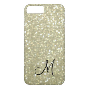 Funda Para iPhone 8 Plus/7 Plus Funda Monograma Gold Sparkle para iPhone 7 Plus